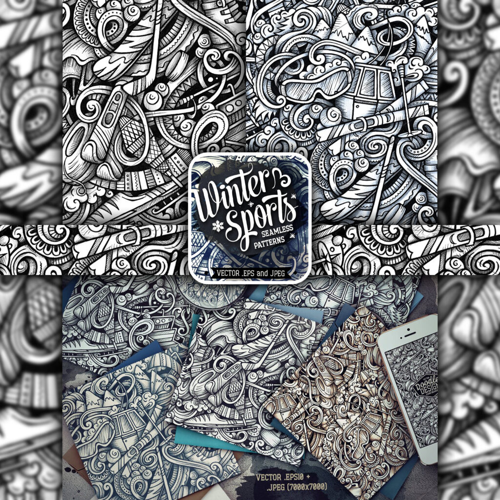 Sportsgraphics Patterns Winter Sports Graphics Patterns – MasterBundles