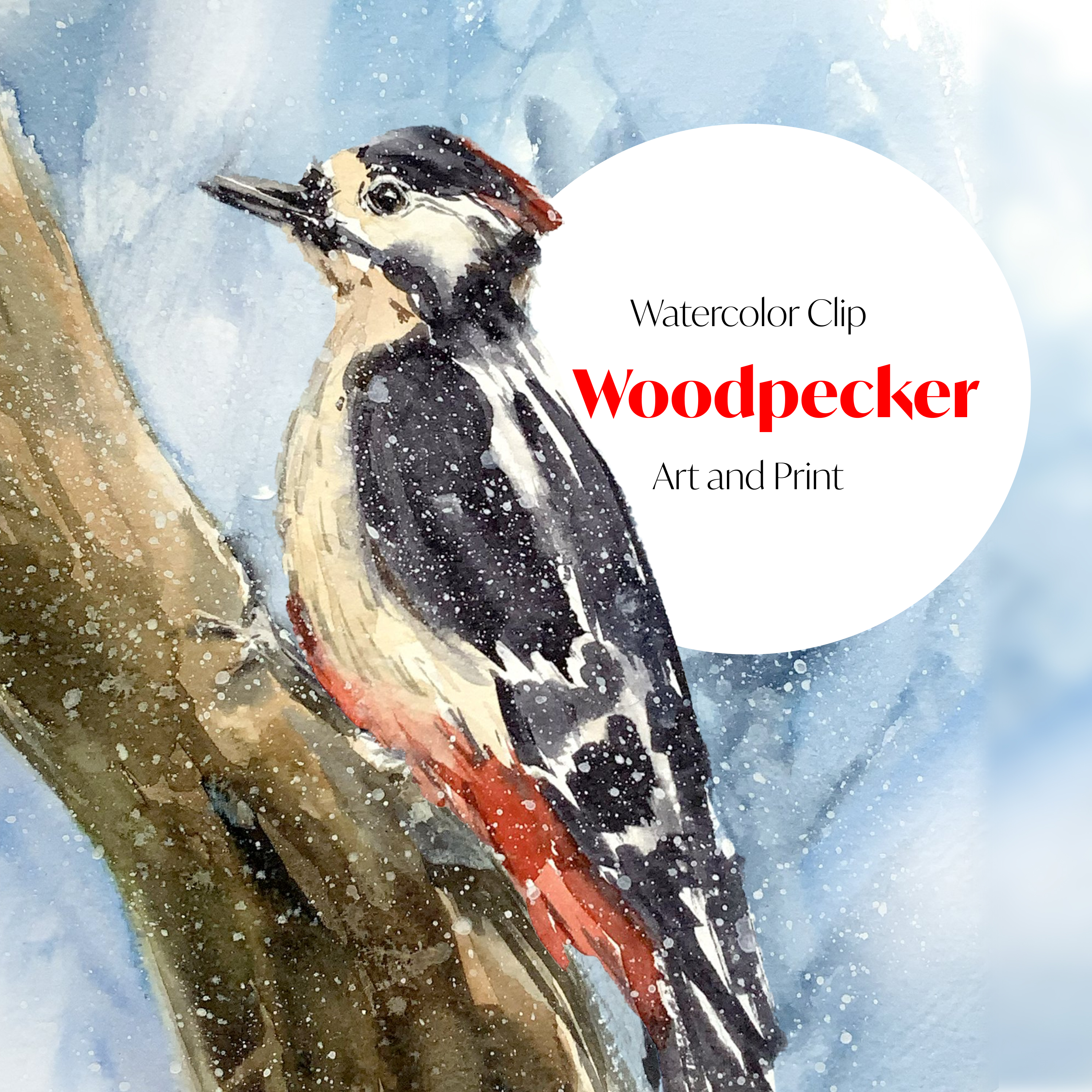 Preview of woodpeckers in the image with the inscription.