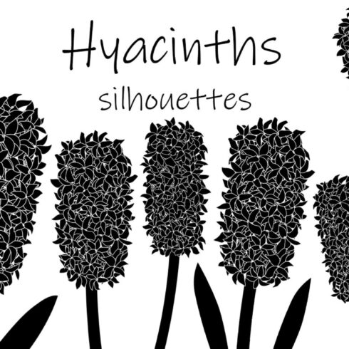 Hyacinths Flowers Silhouettes Vector cover image.