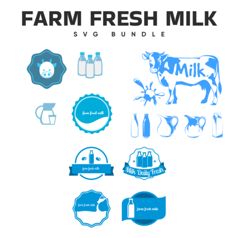 Prints with farm fresh milk svg bundle.