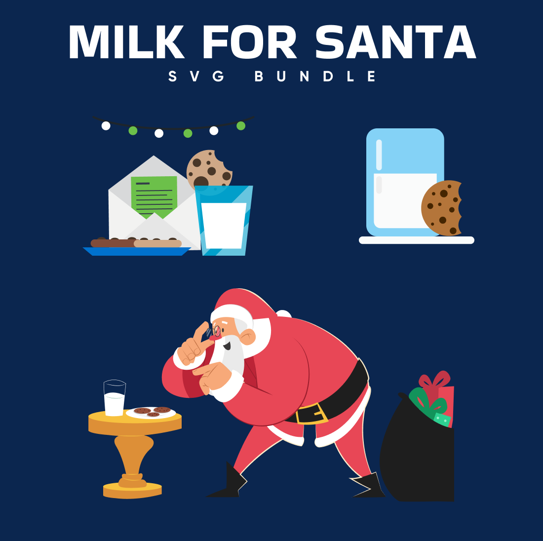 Milk for santa svg bundle preview.