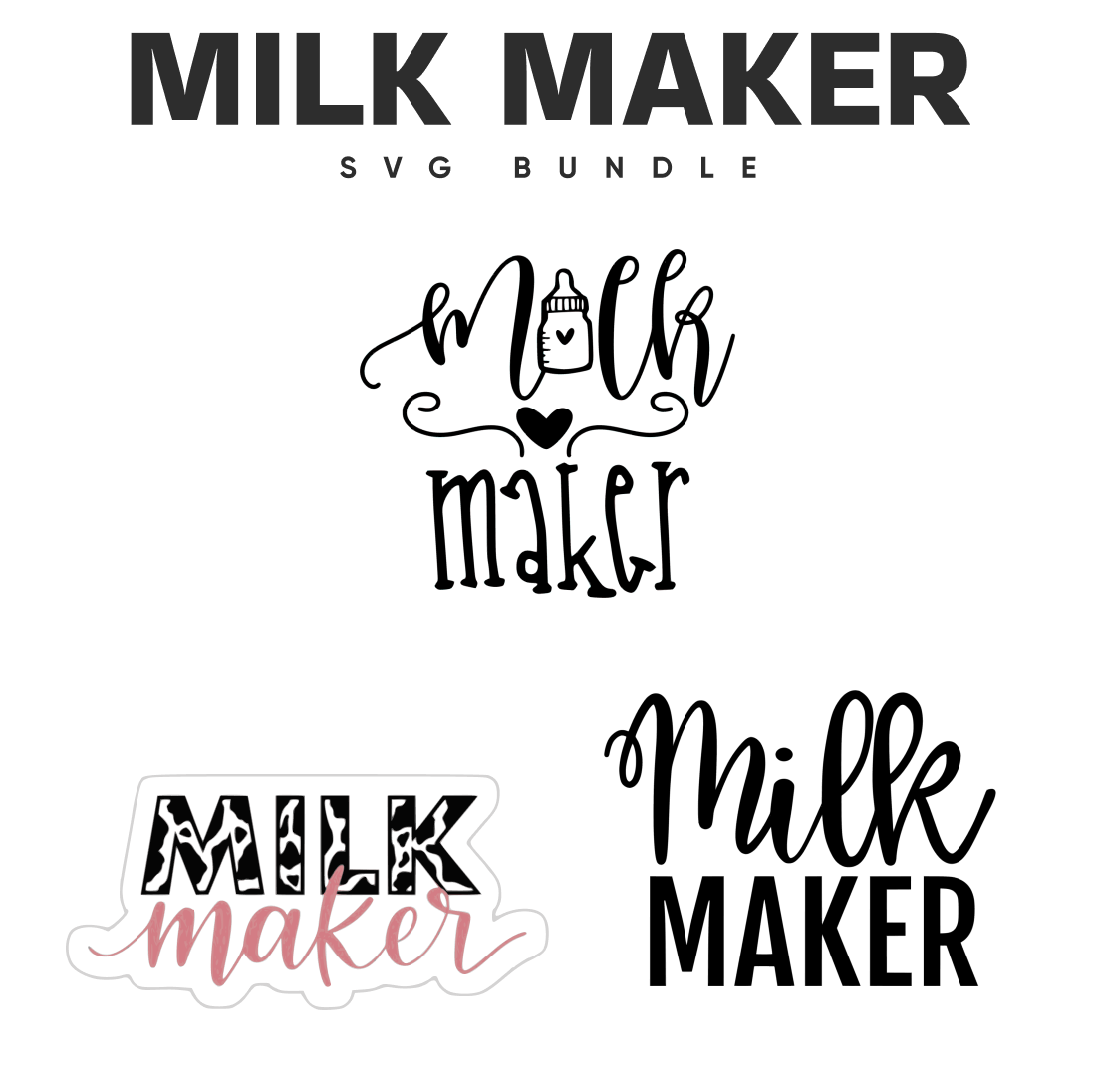 Prints with milk maker svg bundle.