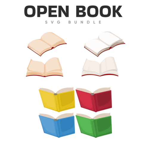 Prints of open book svg bundle.