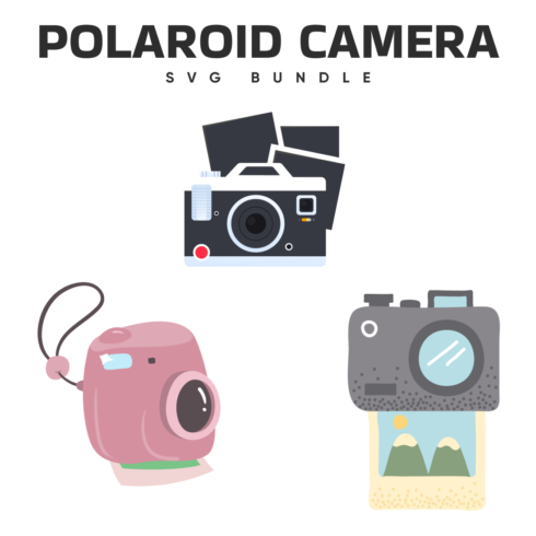 Prints of polaroid camera svg bundle.