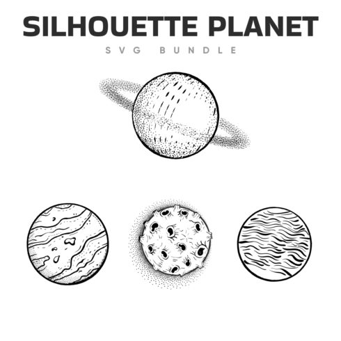 Prints of silhouette planet.