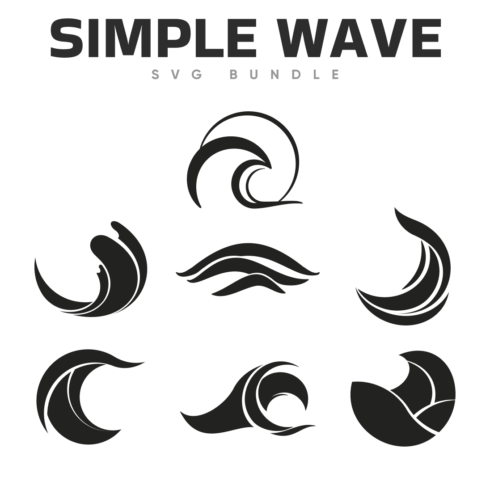Prints of black simple wave svg bundle.