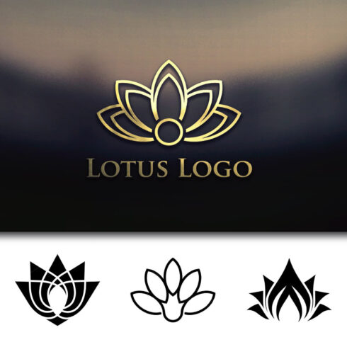 4 lotus flower logo collection.