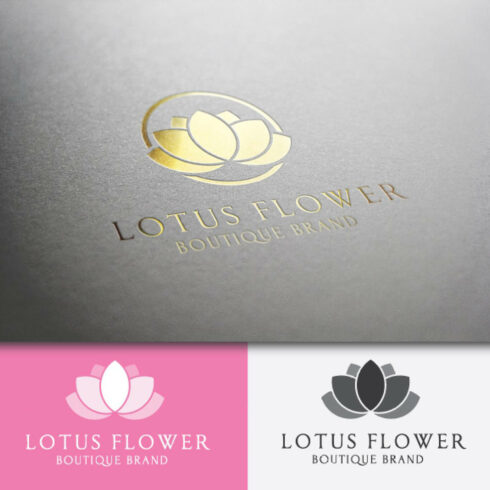 Gold logo - Lotus flower.