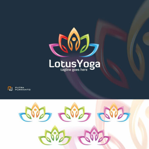 Lotus yoga logo template.