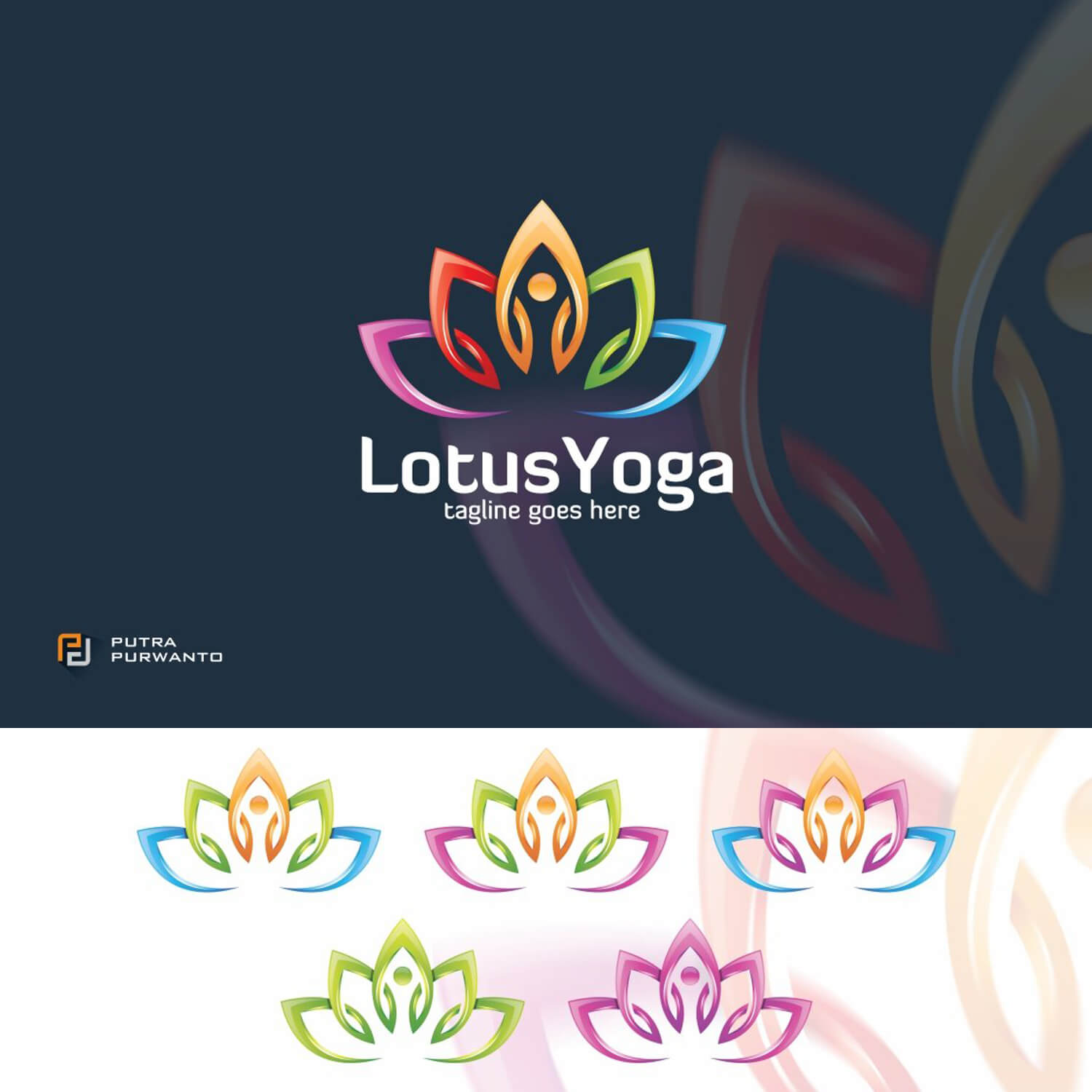 Lotus yoga logo template.