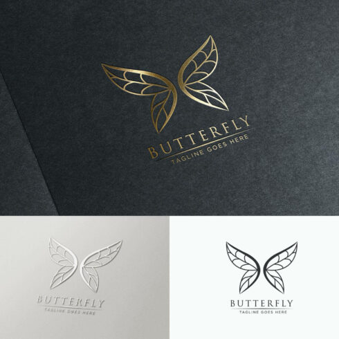 Luxury butterfly logo template.