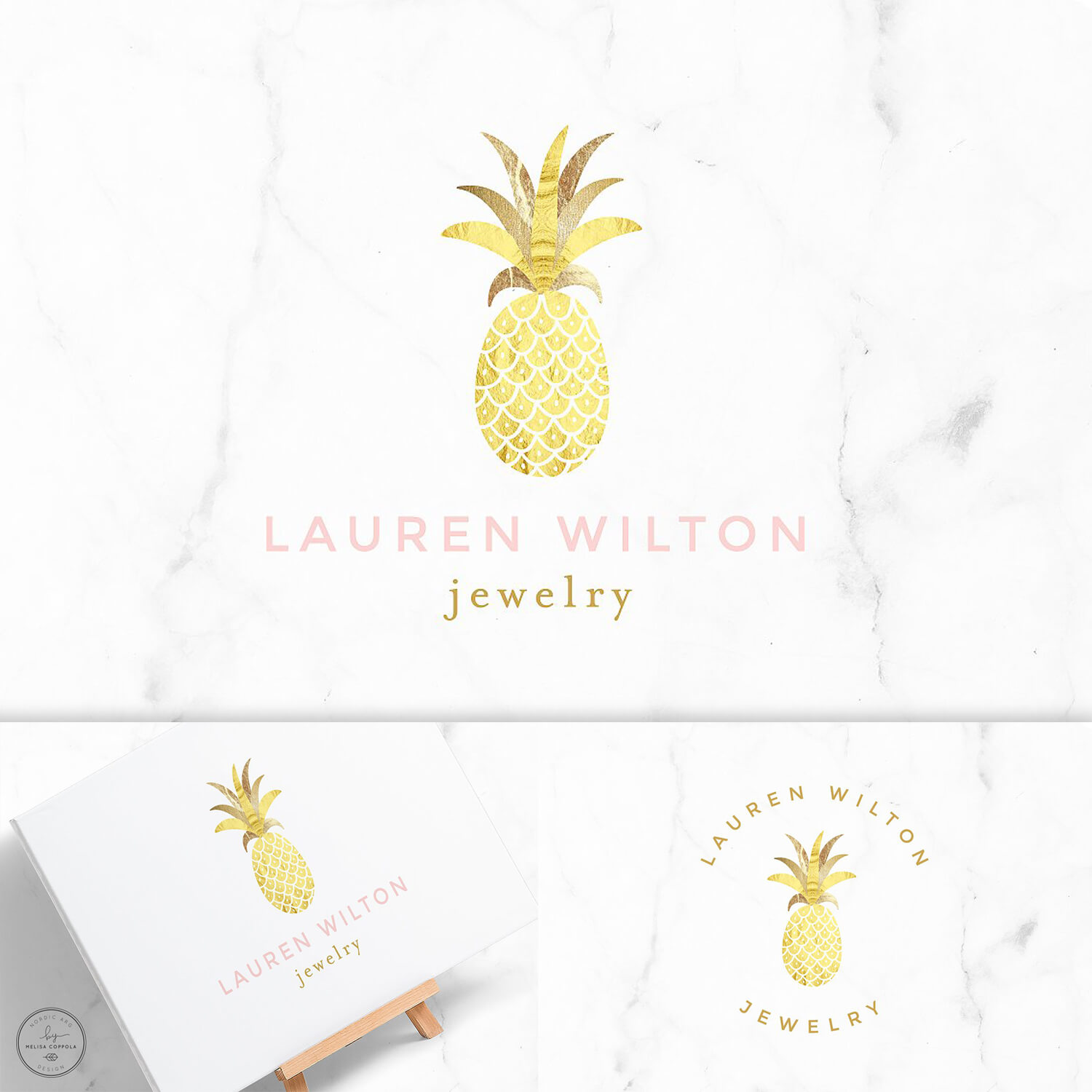 Luxury pineapple gold logo.