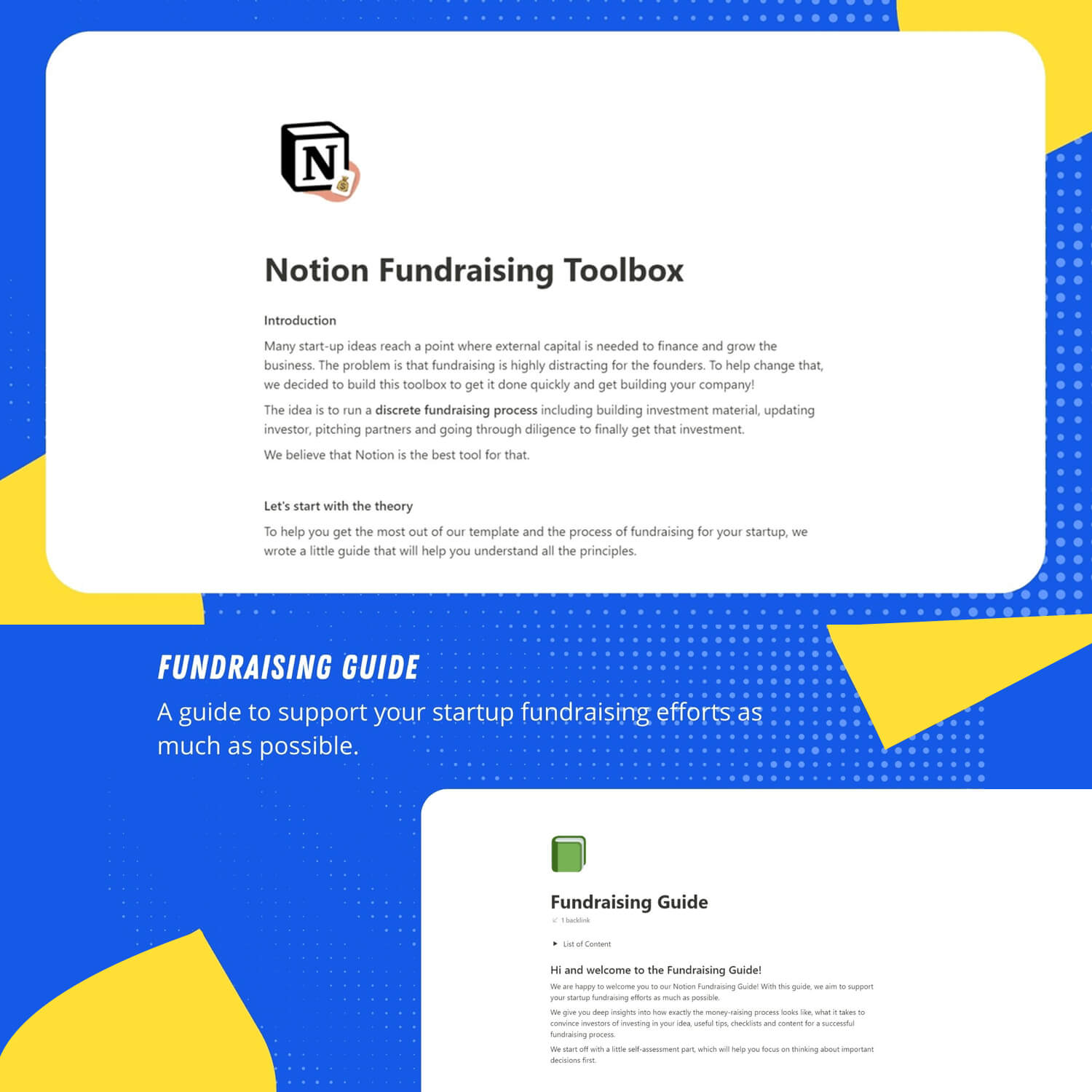 Startup fundraising toolbox.