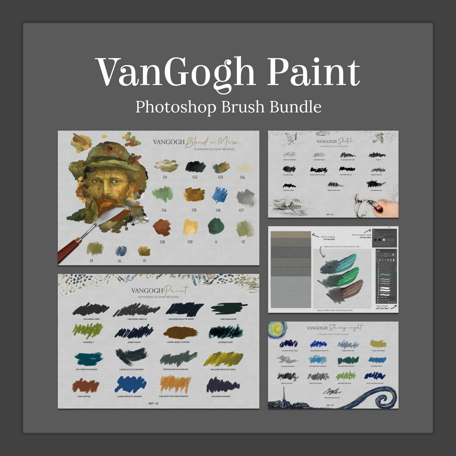 VanGogh Paint, Photoshop Brush Bundle.