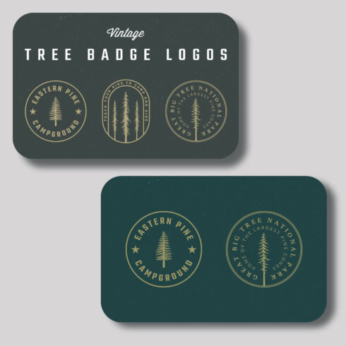 Vintage tree badge logos.