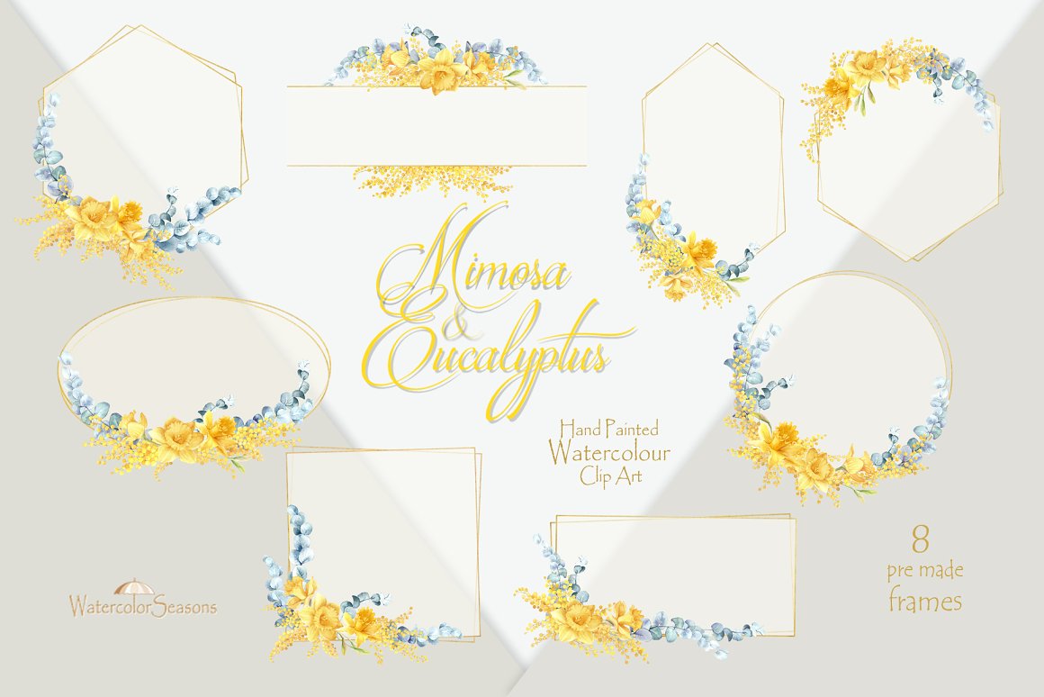 Stylization of paper and postcards with yellow flowers.