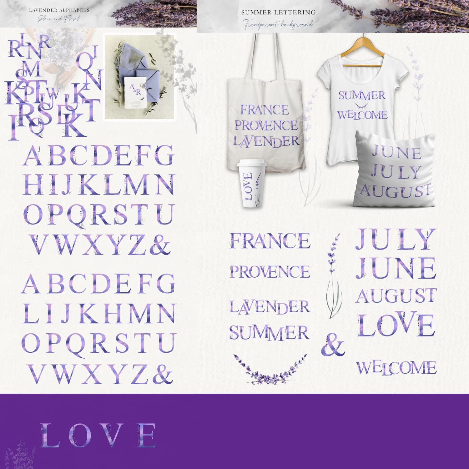 love lavender set alphabet.