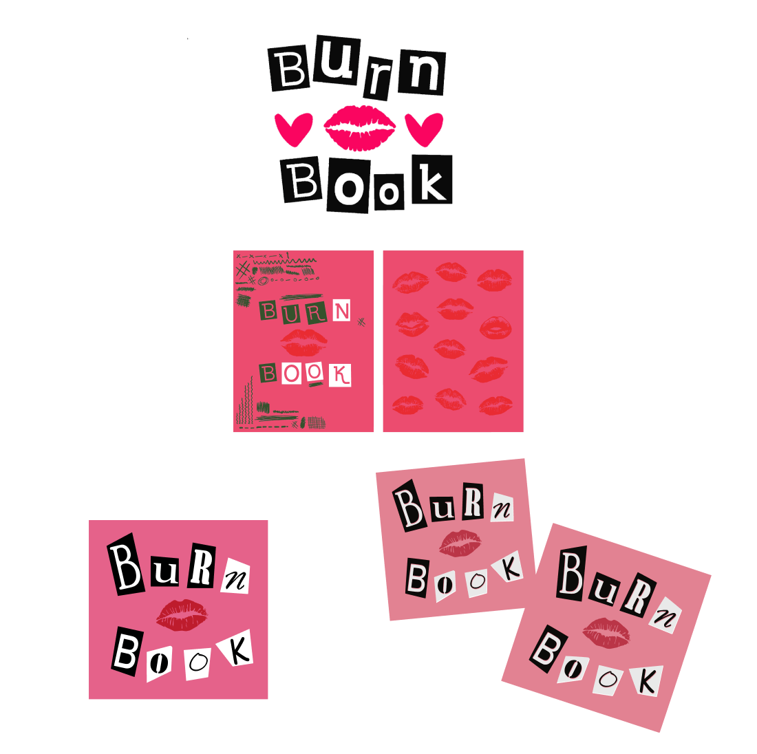 Burn book svg bundle preview.