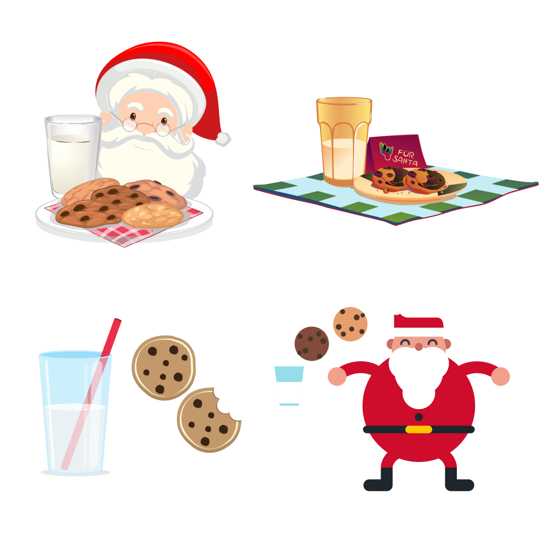 Cookies and milk for santa svg bundle preview.