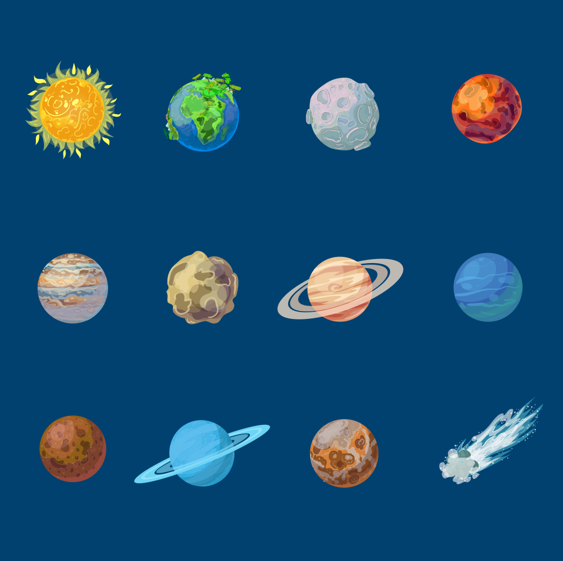 Prints of space planet.
