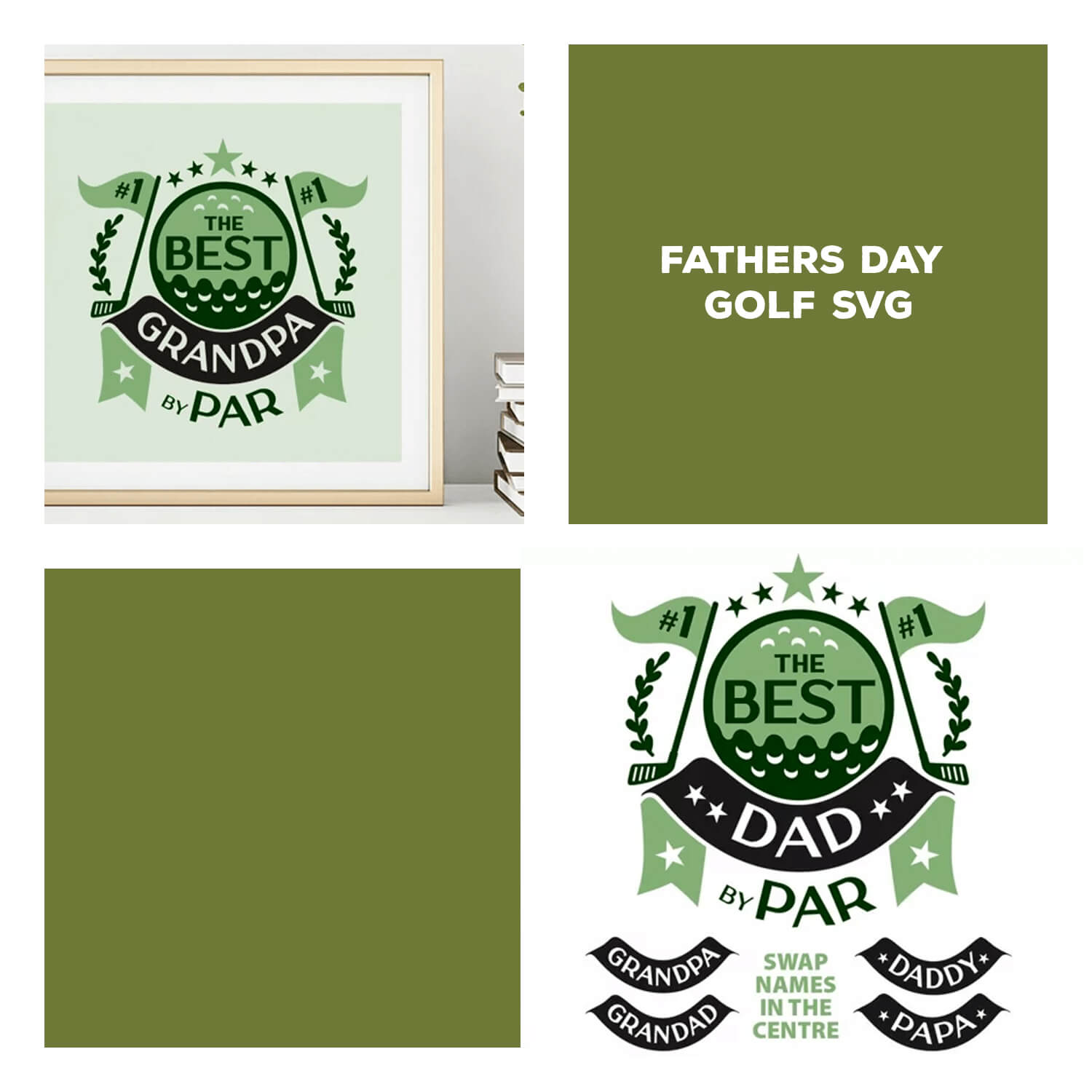 Four pictures in one, father's day logo framed and unframed.