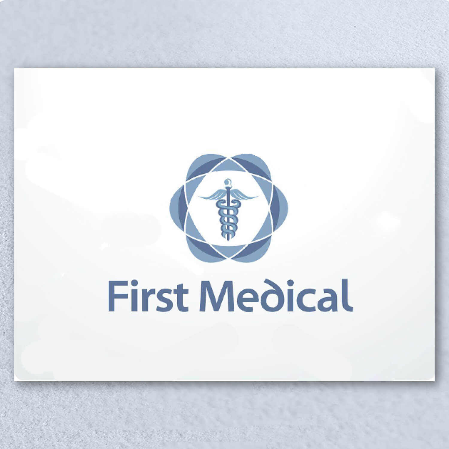 Medical logo design on light colors.