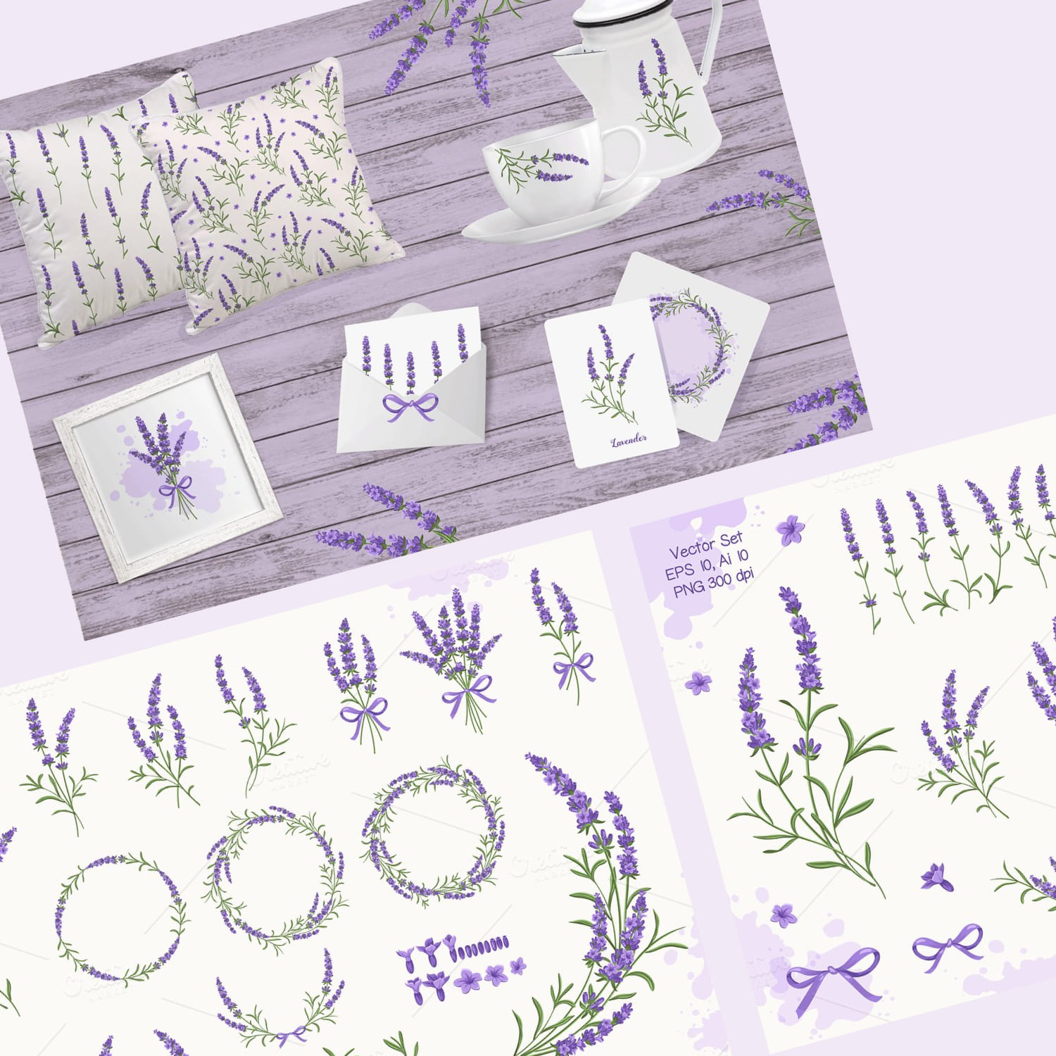 lavender set illustrations.