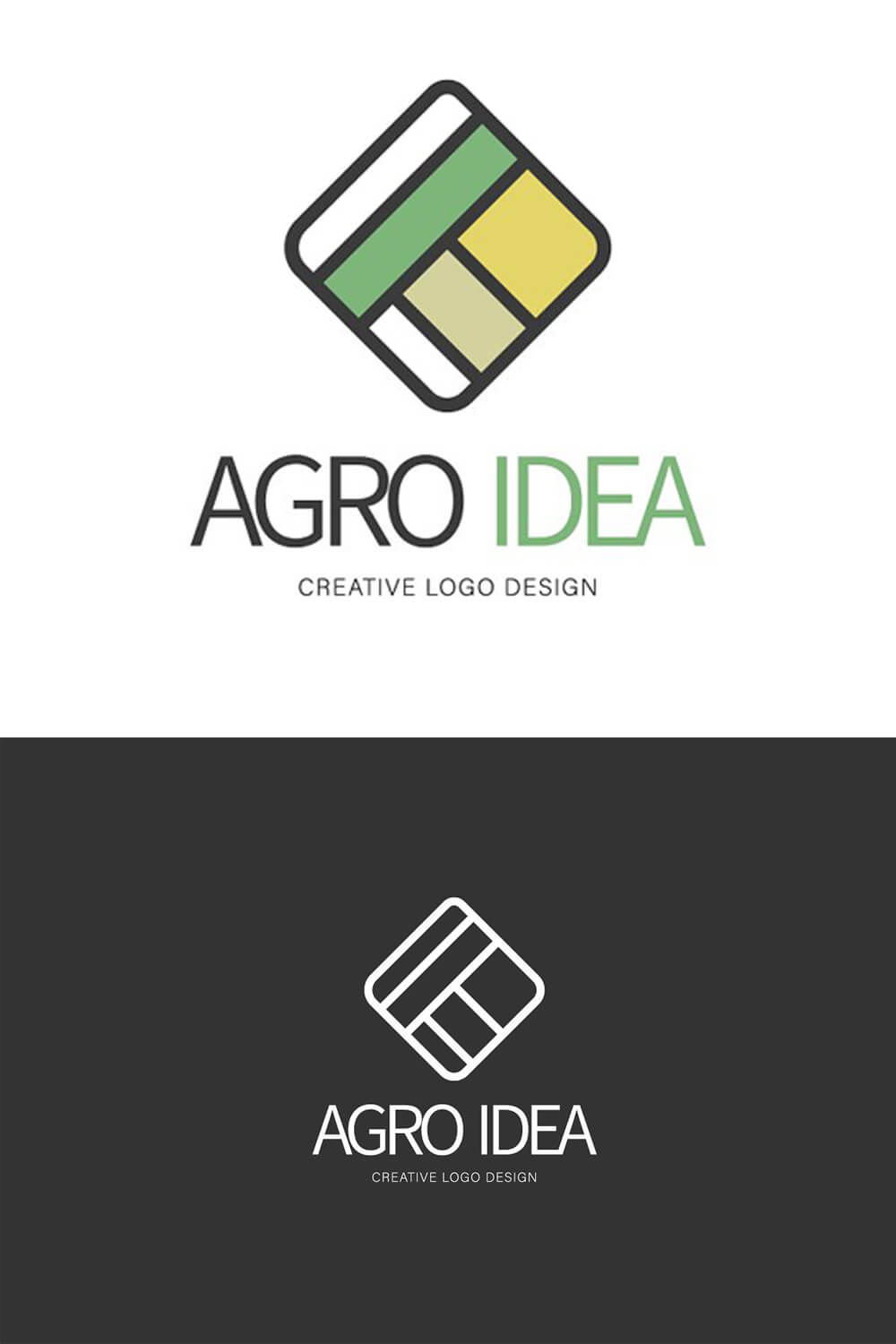 Inscription logotype: Agro Idea, Creative logo design for Pinterest.