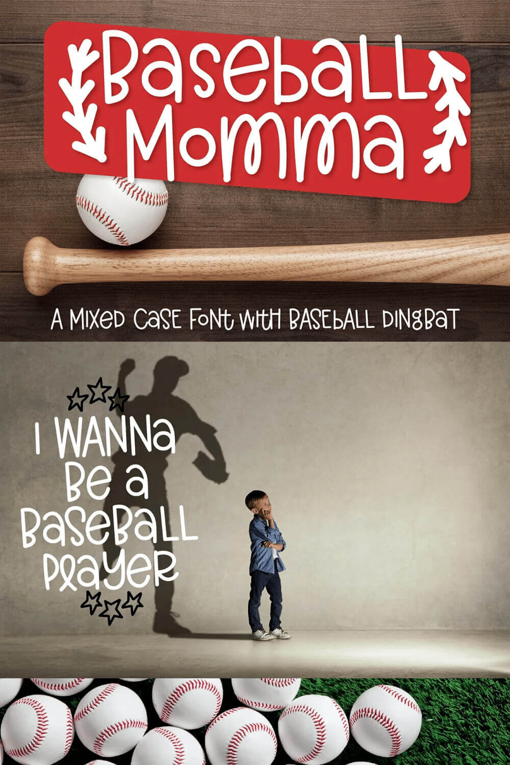 Baseball Momma a font duo, Picture for Pinterest.