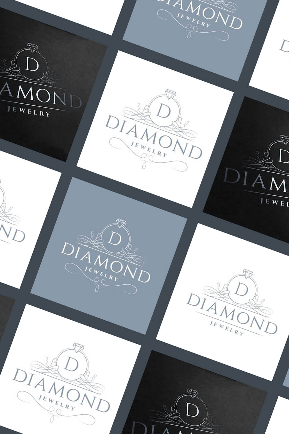 Tasted 45 degree diamond jewelry logos.