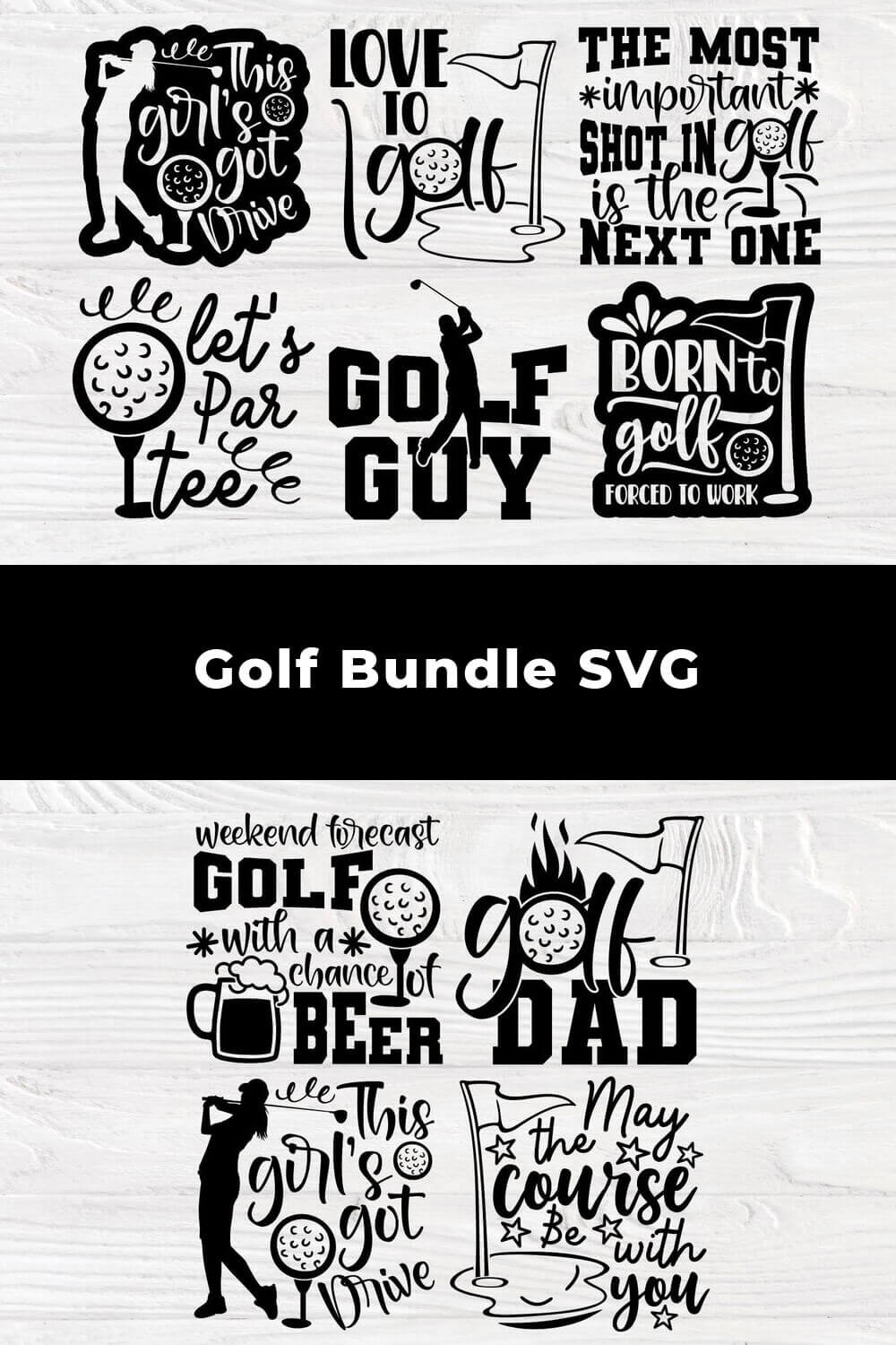 Golf Bundle SVG, picture with golfer for Pinterst.