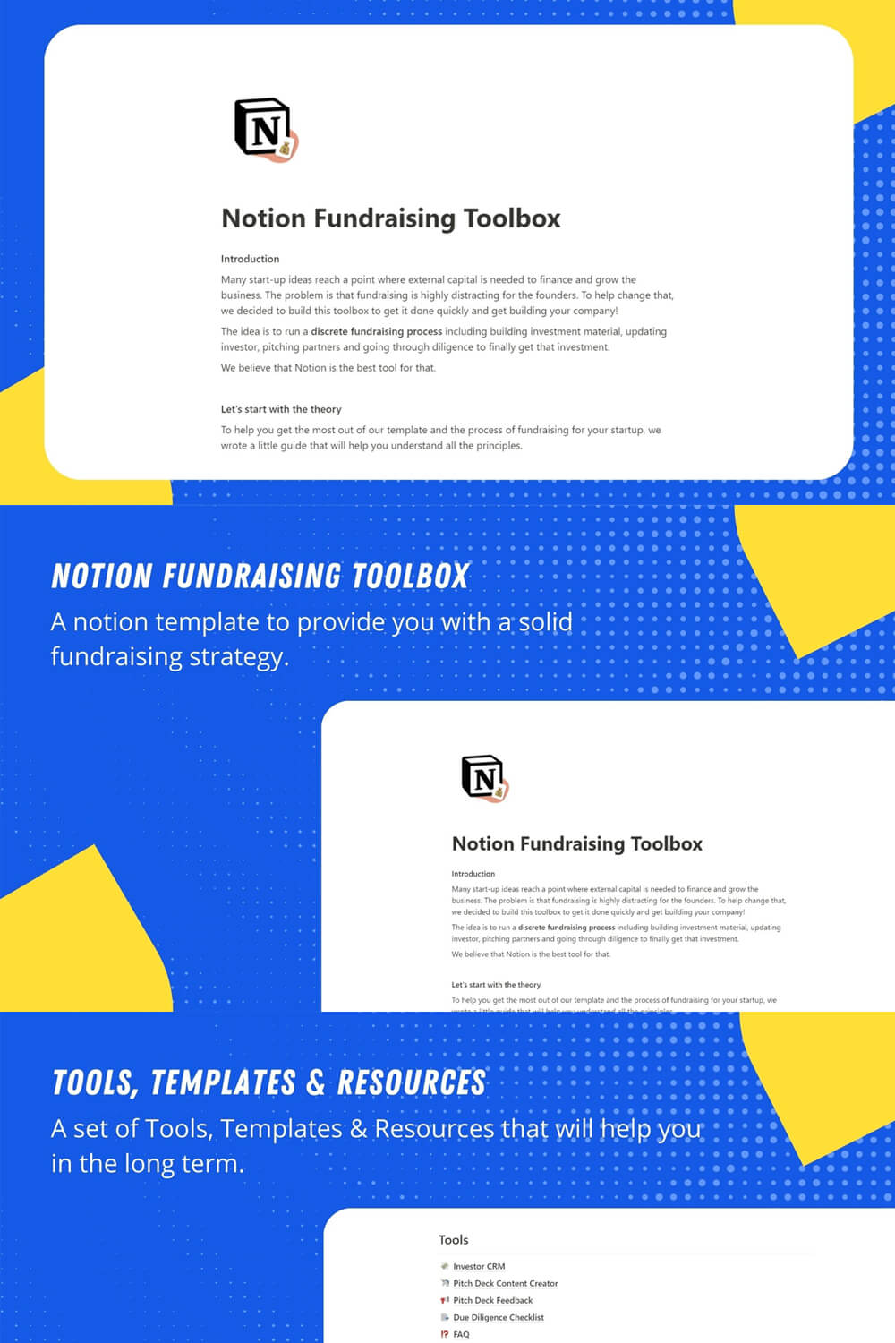 Notion Fundraising Toolbox for pinterest.