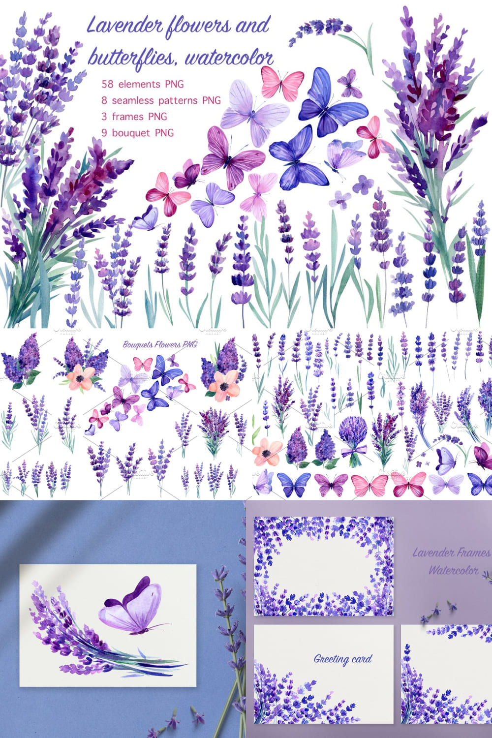 Lavender Flowers And Butterflies pinterest image.