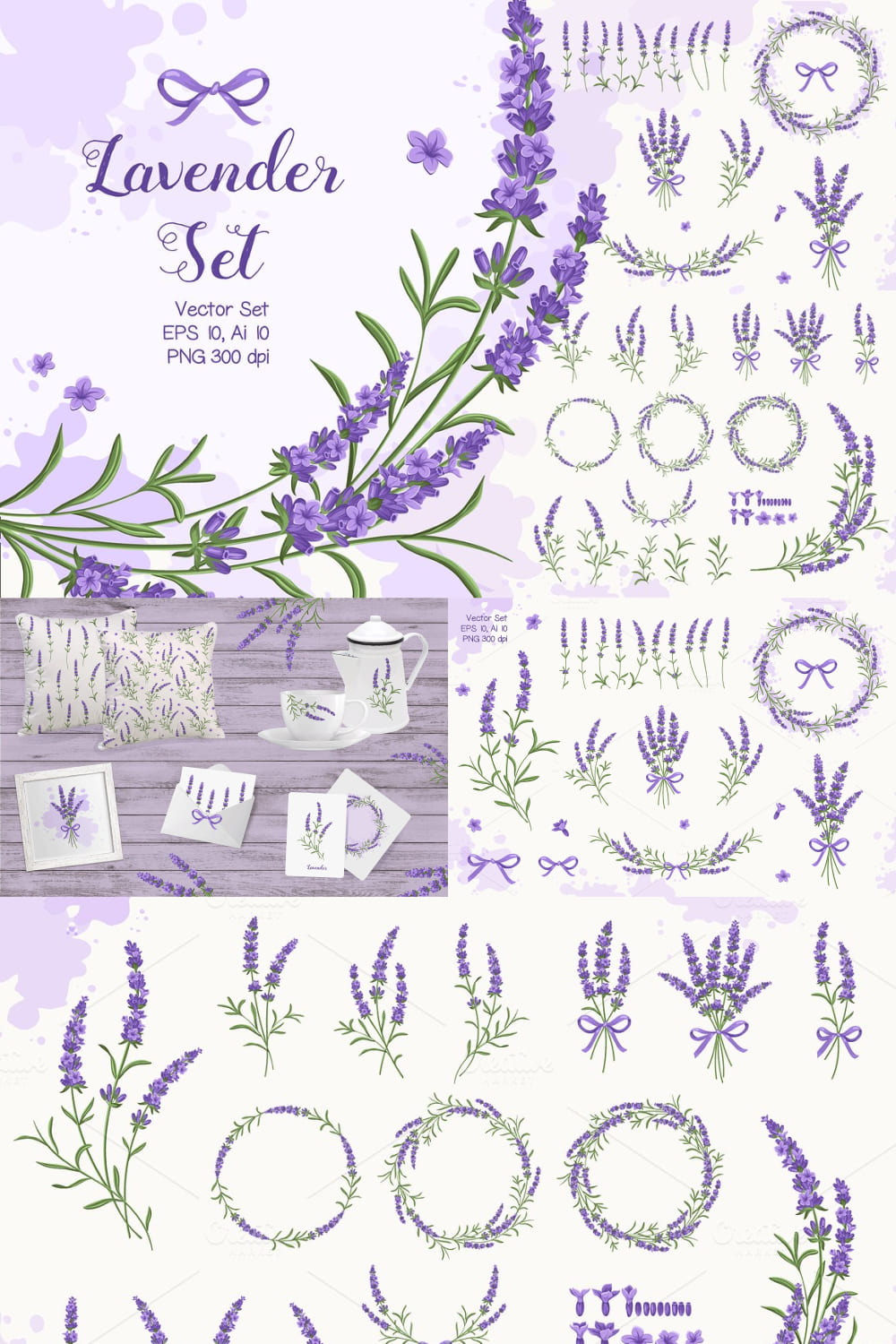 Lavender Set pinterest image.