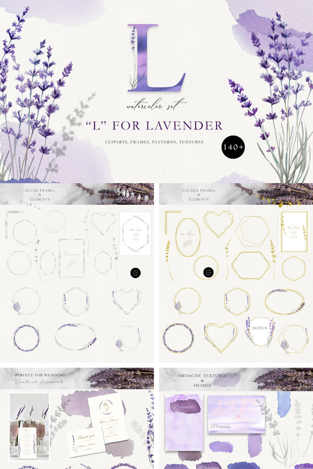Love Lavender Set pinterest image.