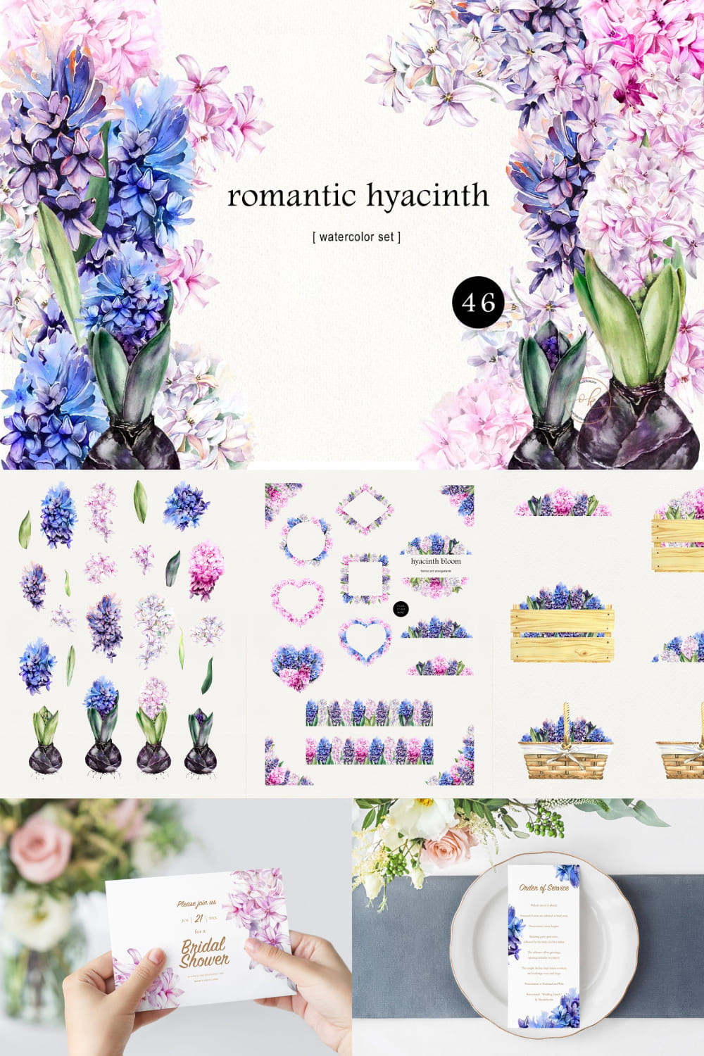 Romantic Hyacinths pinterest image.