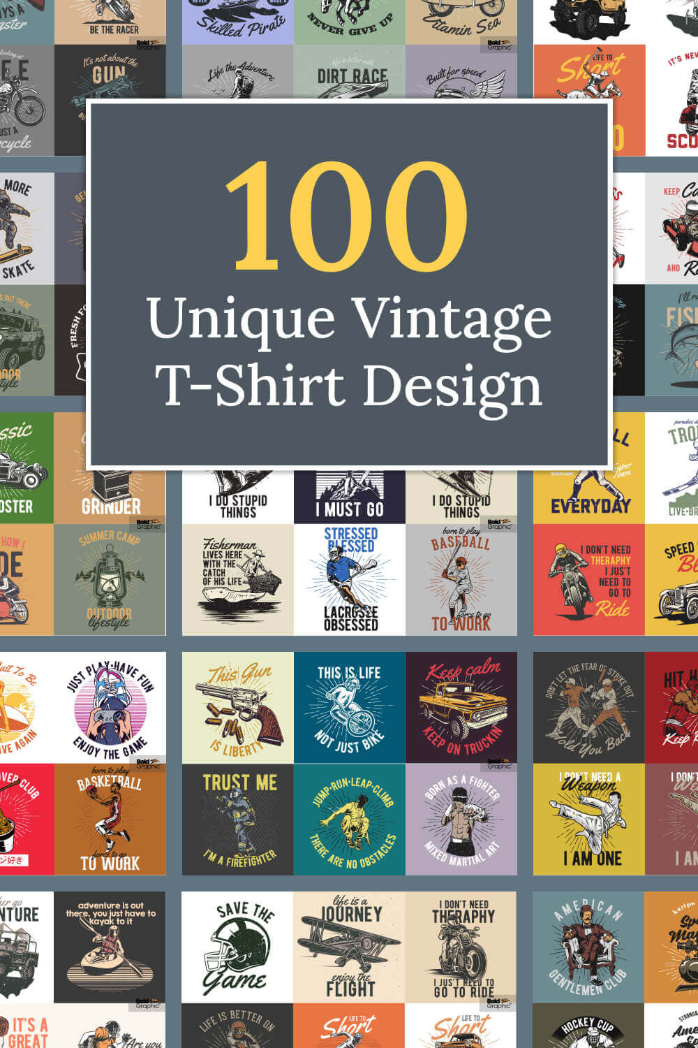 100 unique vintage t-shirt designs in multiple cubes.