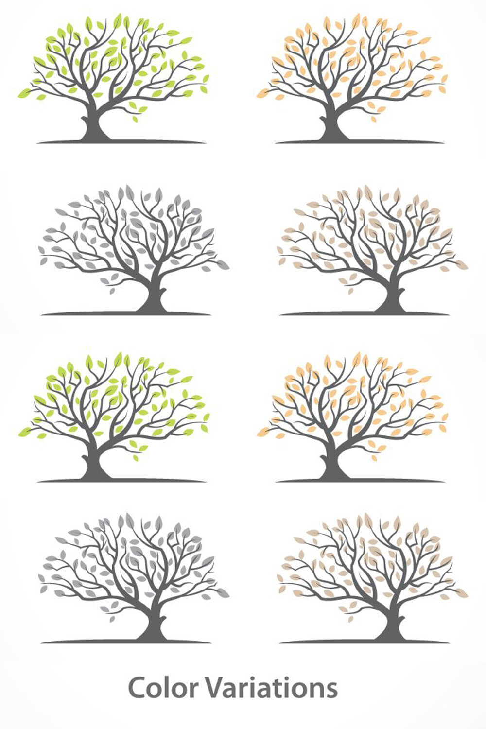Color variations on examples 8 trees.