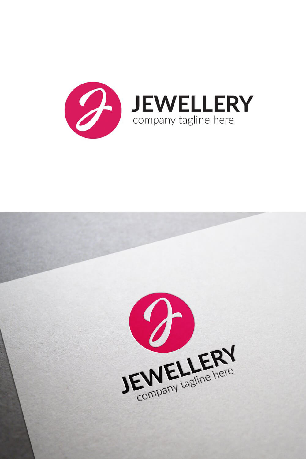 Two red J jewelry logos on a white and gray background.