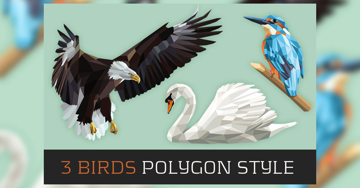 3 birds polygon style.