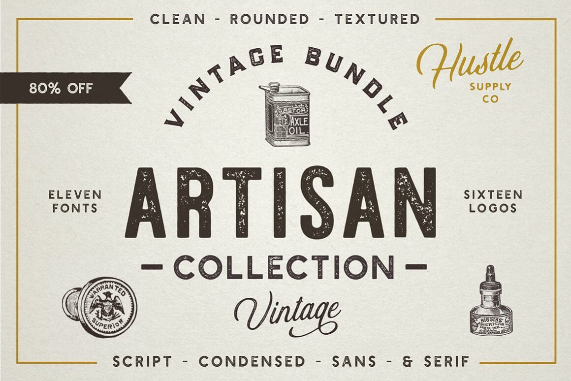 Artisan Cover, Vintage Collection on a beige background.