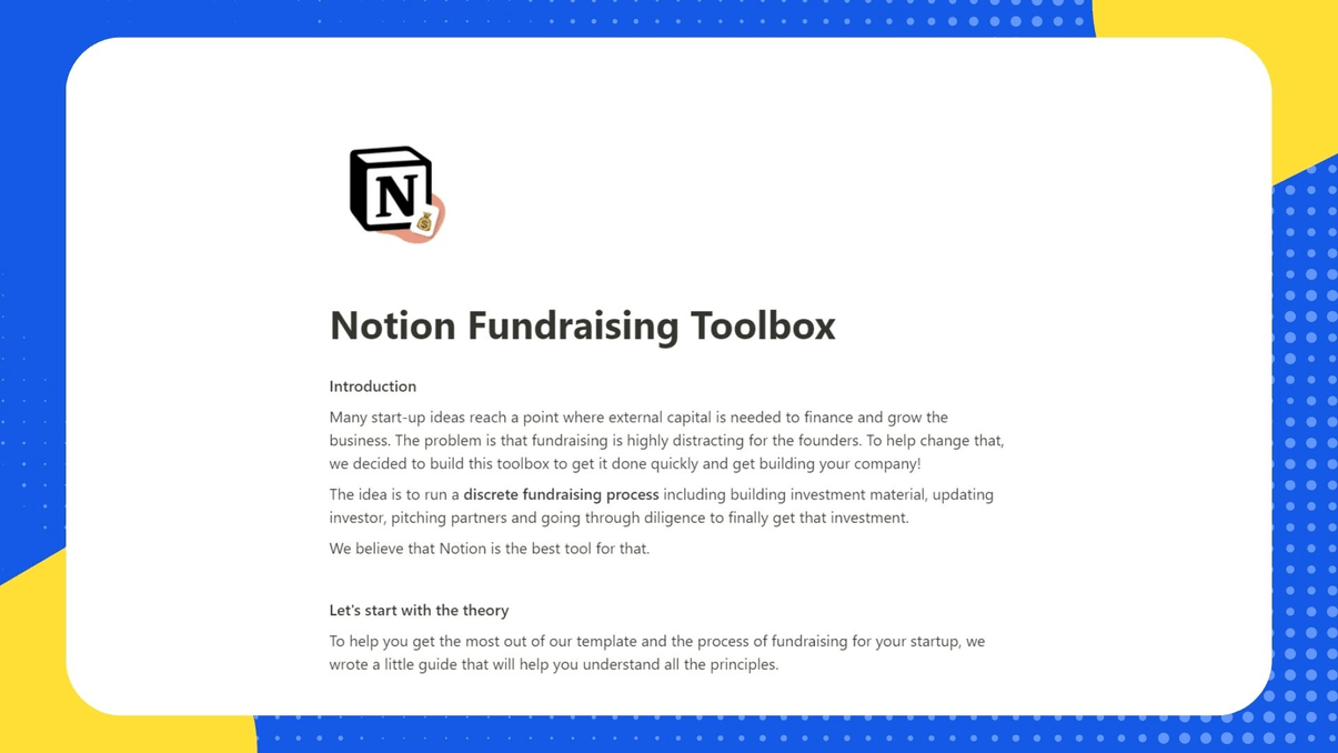 Brief description of Notion Fundraising Toolbox.