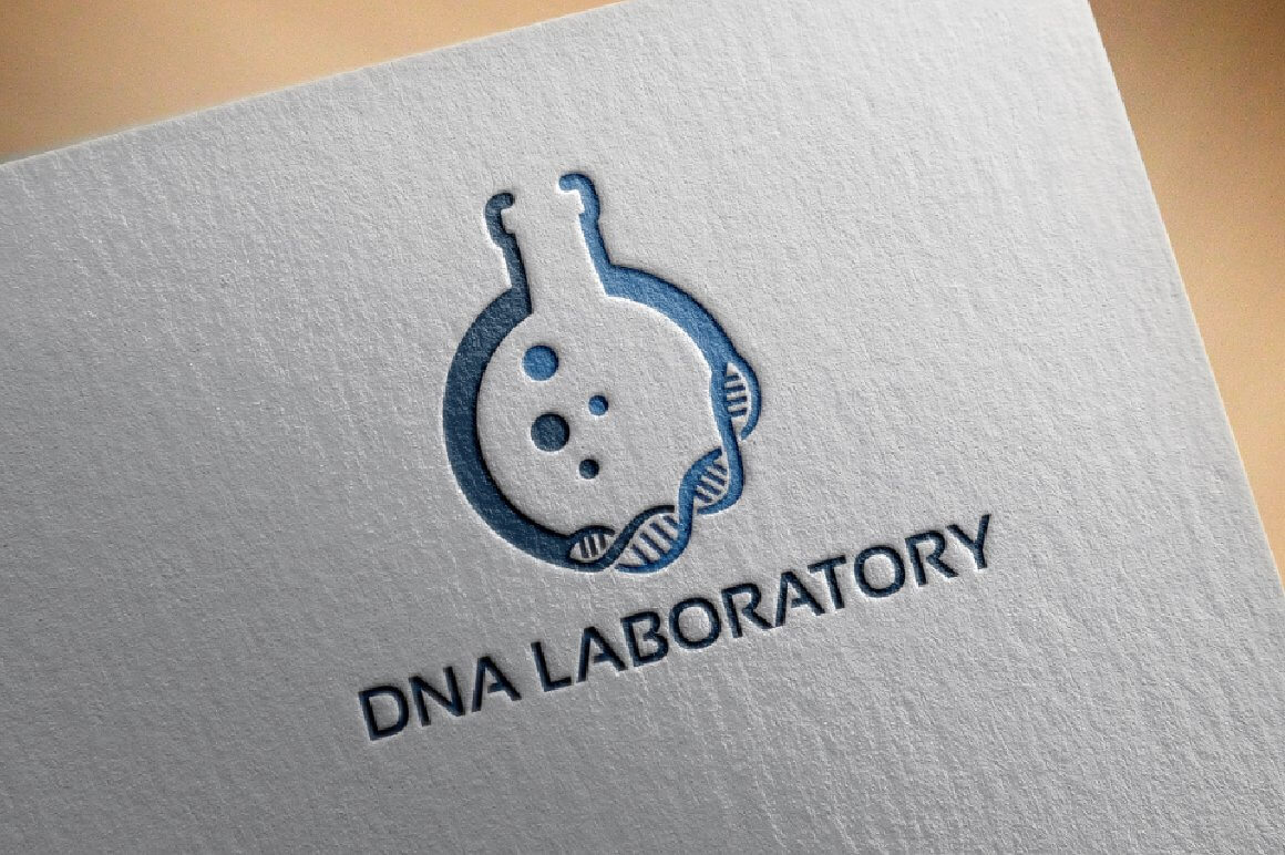 DNA laboratory logo on structural light paper.