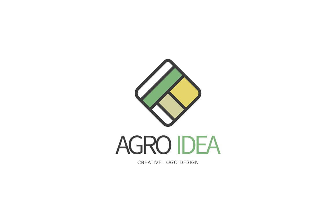 Large "Agro Idea" logo in white-olive-green-yellow on a white background.