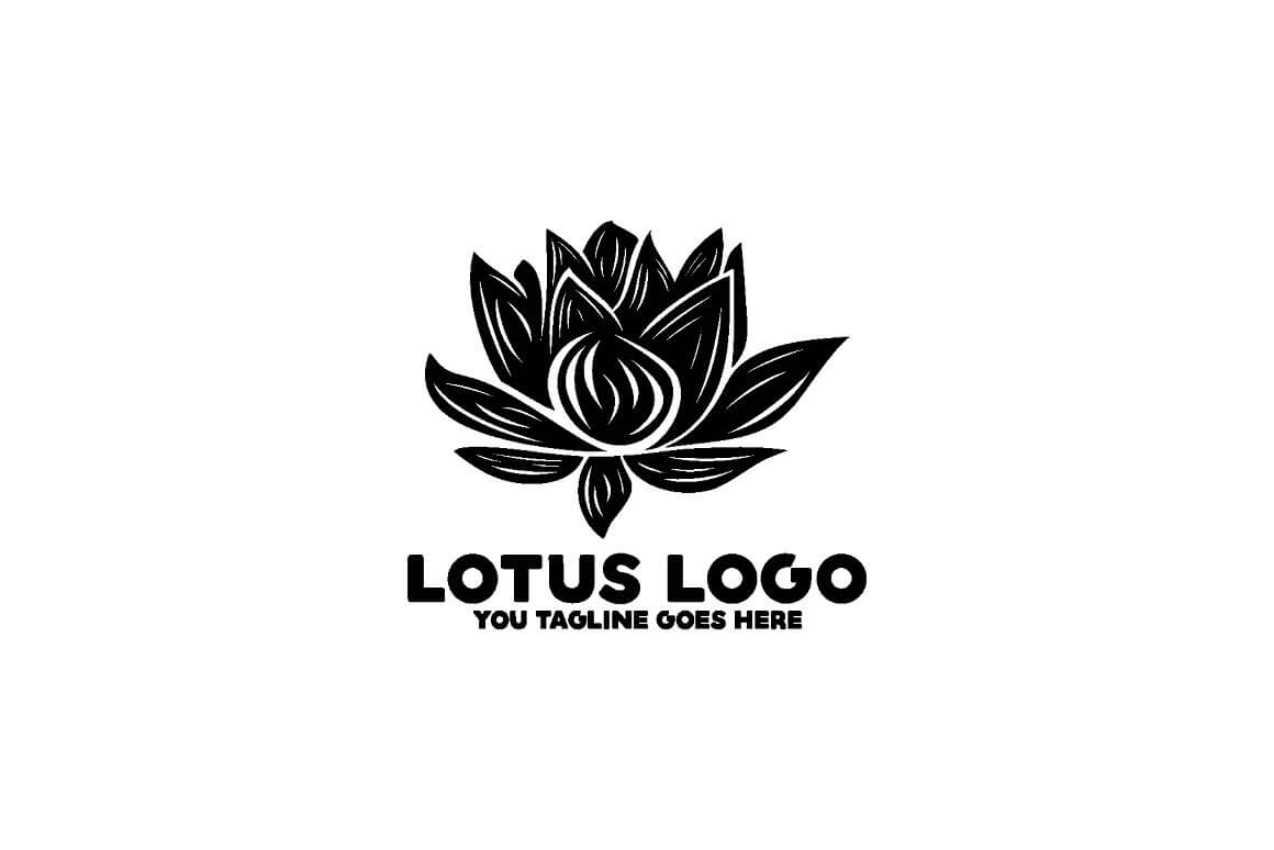 Large black and white Lotus logo on a white background.