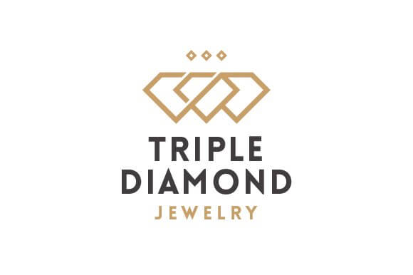 Golden logo "Triple Diamond Jewelry" on a white background.