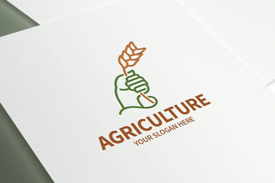 Large color agricultural logo on white paper.
