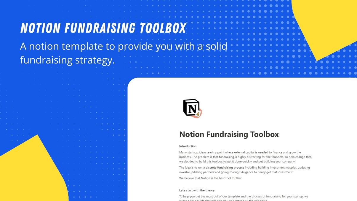 Information "A notion template to provide you with a solid fundraising strategy".