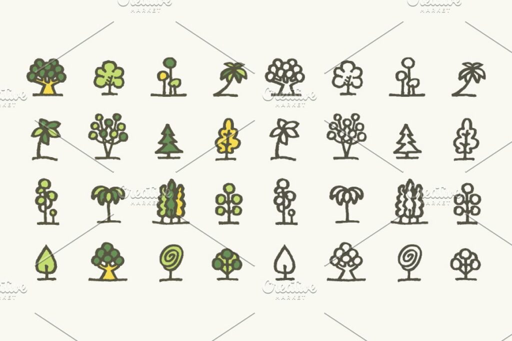 Meta Tree Icon Trees: 16 Icons & 3 Backgrounds – MasterBundles