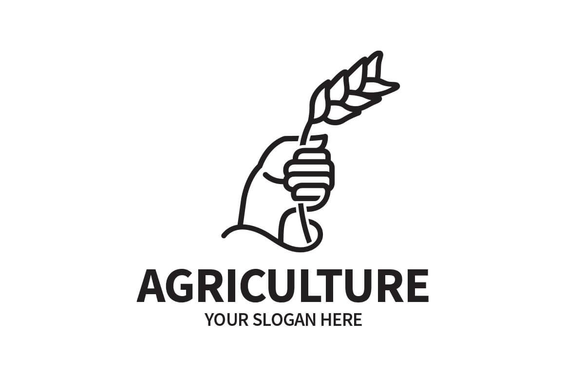 Large black and white agricultural logo on a white background.